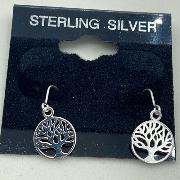 Sterling Silver Tree of life earrings - Picture 1 of 8